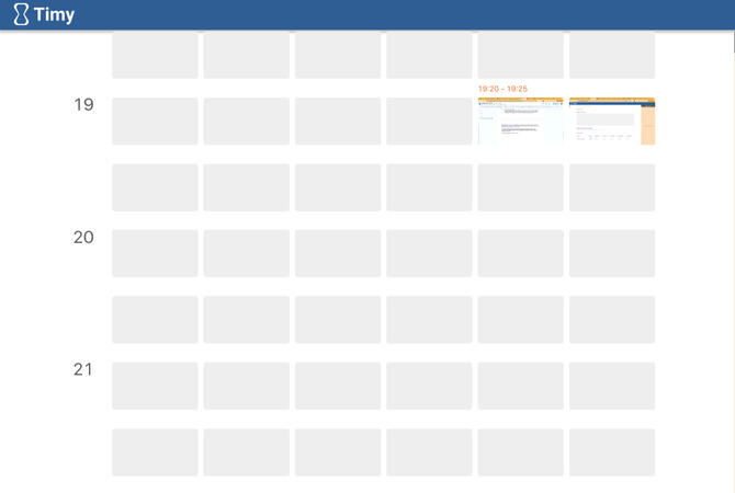 Timy dashboard screenshots review